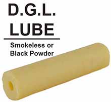 D.G.L. Bullet Lubricant,
one 2 ounce stick, for Black or Smokeless Powder D.G.L. Bullet Lubricant,
one 2 ounce stick, for Black or Smokeless Powder